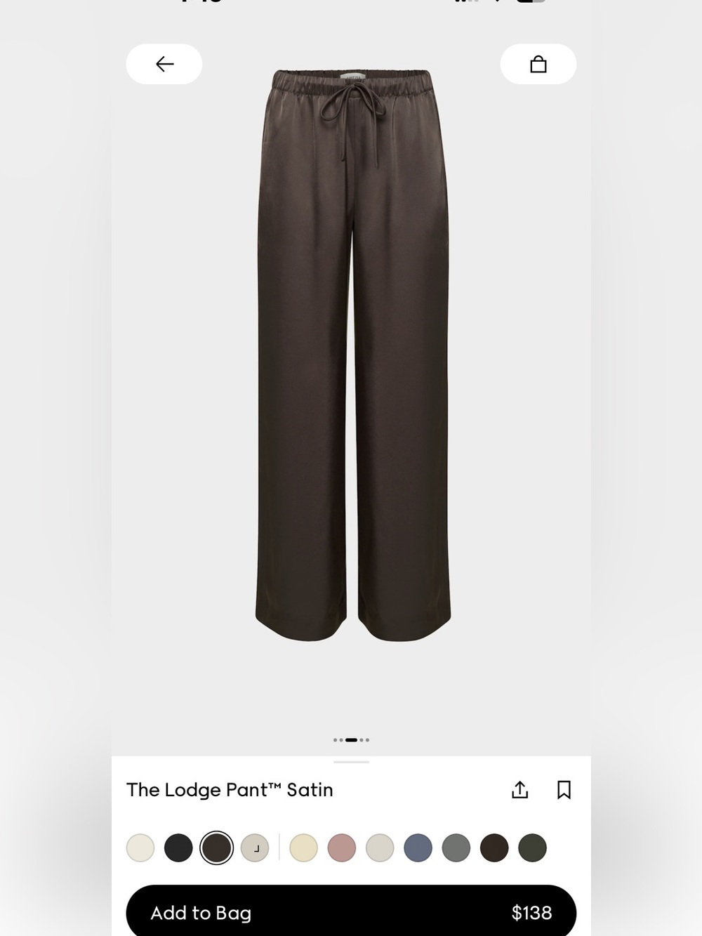 Aritzia The Lodge Pant - Satin